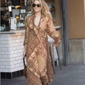 Printed Maxi Dress Brown NWOT